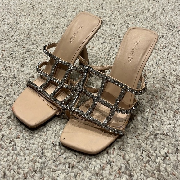Open Edit Daphne Sandal Square Toe Crystals Sz 6.5 Formal - Picture 1 of 8
